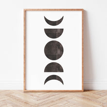 Lade das Bild in den Galerie-Viewer, Kunstdruck &quot;Mondphasen schwarz weiß&quot; | abstrakt | verschiedene Größen
