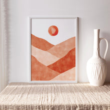 Cargar imagen en el visor de la galería, Kunstdruck &quot;Landschaft Sonne Terrakotta&quot; | abstrakt | verschiedene Größen

