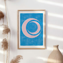 Load image into Gallery viewer, Kunstdruck &quot;Mond abstrakt blau rosa&quot; | abstrakt | verschiedene Größen
