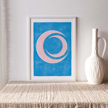 Charger l&#39;image dans la galerie, Kunstdruck &quot;Mond abstrakt blau rosa&quot; | abstrakt | verschiedene Größen
