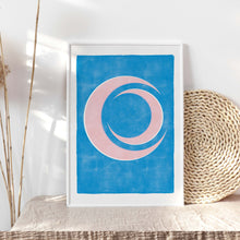 Charger l&#39;image dans la galerie, Kunstdruck &quot;Mond abstrakt blau rosa&quot; | abstrakt | verschiedene Größen
