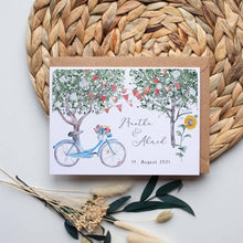 Cargar imagen en el visor de la galería, Hochzeitskarte personalisiert &quot;Garten Hochzeit&quot; | mit Namen und Hochzeitsdatum
