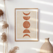 Charger l&#39;image dans la galerie, Kunstdruck &quot;Mondphasen Terrakotta&quot; | abstrakt | verschiedene Größen

