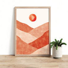 Lade das Bild in den Galerie-Viewer, Kunstdruck &quot;Landschaft Sonne Terrakotta&quot; | abstrakt | verschiedene Größen

