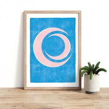Lade das Bild in den Galerie-Viewer, Kunstdruck &quot;Mond abstrakt blau rosa&quot; | abstrakt | verschiedene Größen
