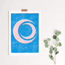 Cargar imagen en el visor de la galería, Kunstdruck &quot;Mond abstrakt blau rosa&quot; | abstrakt | verschiedene Größen
