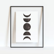 Charger l&#39;image dans la galerie, Kunstdruck &quot;Mondphasen schwarz weiß&quot; | abstrakt | verschiedene Größen
